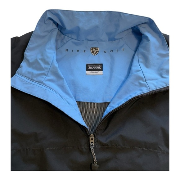 Nike Golf STORM-FIT Men’s Blue Black Short Sleeve Half-Zip Jacket Size - Medium - Picture 4 of 14
